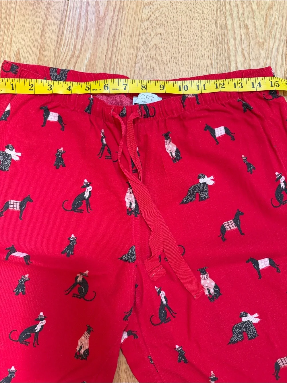Loft red Dog print sleepwear set S/M. - Picture 12 of 13